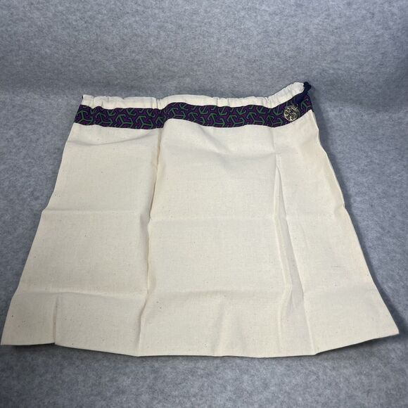 Tory Burch Dust Bag Cover Cotton Canvas with Gold Plated Metal Charm 14" x 14" - Picture 3 of 6